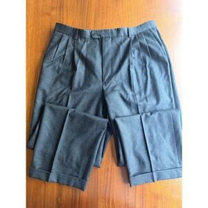 Zanella Men's 100% Virgin Wool Pleated Dress Pants Charcoal Grey Size 38